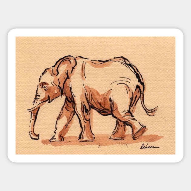 Gentle Giant: Elephant Watercolor Painting #18 Sticker by tranquilwaters